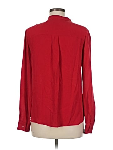 Theory Long Sleeve Silk Top (view 2)