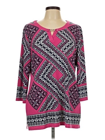 JM Collection 3/4 Sleeve Top (view 1)
