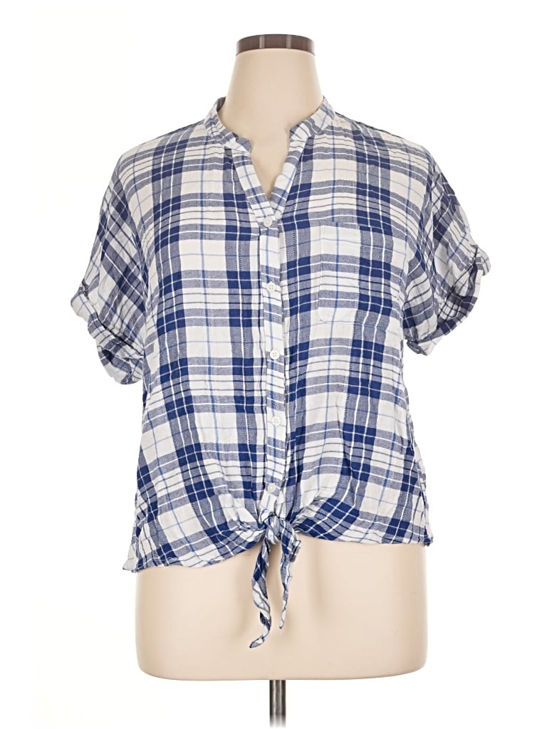 Pre-owned Dash Short Sleeve Blouse In Blue