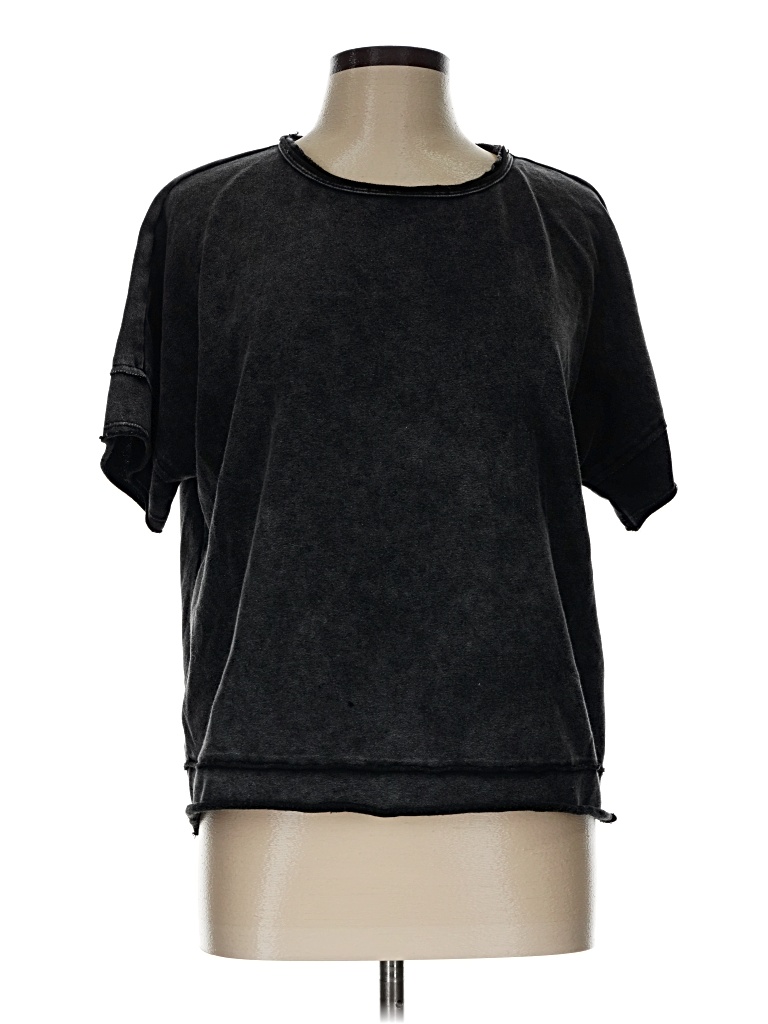 Pre-owned Shein Short Sleeve T-shirt In Black