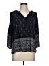 Fun2Fun 100% Rayon Black 3/4 Sleeve Blouse Size L - photo 1