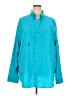 Columbia 100% Polyester Solid Teal Long Sleeve Blouse Size XXL - photo 1