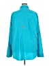 Columbia 100% Polyester Solid Teal Long Sleeve Blouse Size XXL - photo 2