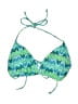 B. Split Chevron-herringbone Green Swimsuit Top Size M - photo 1