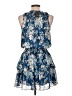 Reset 100% Polyester Print Blue Casual Dress Size L - photo 2