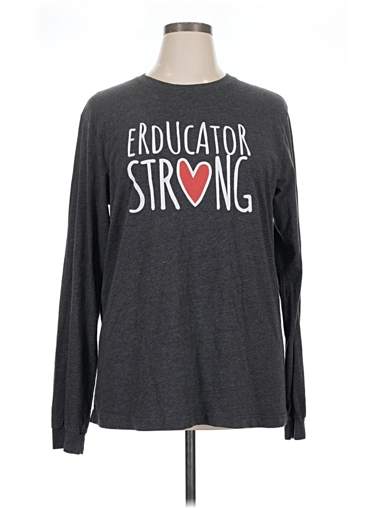 Pre-owned Bella+canvas Long Sleeve T-shirt In Gray