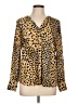 Ann Taylor Animal Print Gold Long Sleeve Blouse Size L (petite) - photo 1
