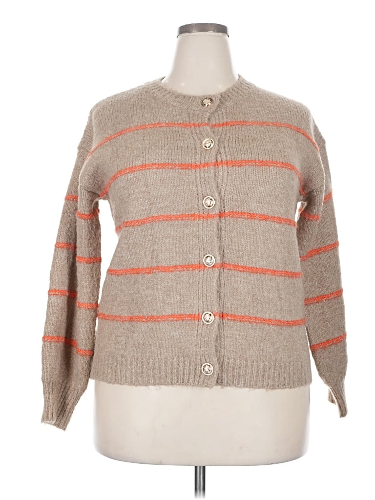 Pre-owned Fashion Cardigan Sweater In Tan