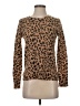 J.Crew 100% Cashmere Animal Print Brown Cashmere Pullover Sweater Size S - photo 1