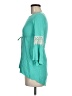Wrapper 100% Polyester Teal 3/4 Sleeve Blouse Size 7 - photo 5