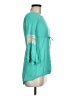 Wrapper 100% Polyester Teal 3/4 Sleeve Blouse Size 7 - photo 4