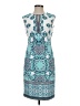 Studio One Print Teal Casual Dress Size 4 - photo 1