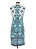 Studio One Print Teal Casual Dress Size 4 - photo 2