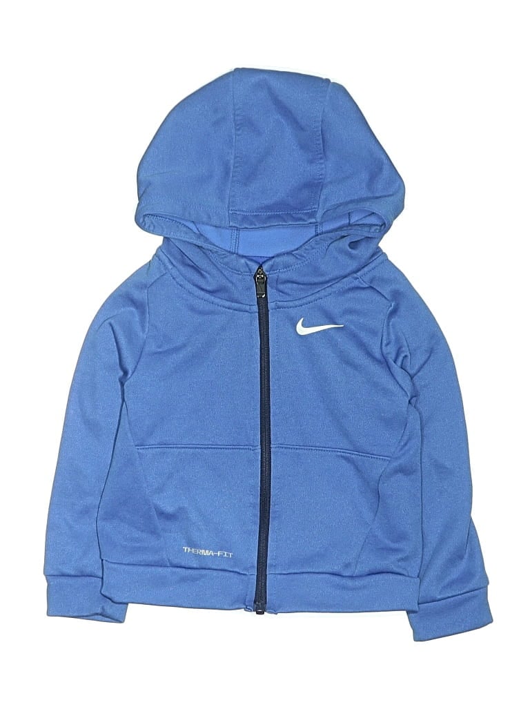 Pre-owned Nike Kids' Zip Up Hoodie In Blue