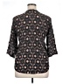 Apana Print Black 3/4 Sleeve Button-Down Shirt Size XL - photo 2