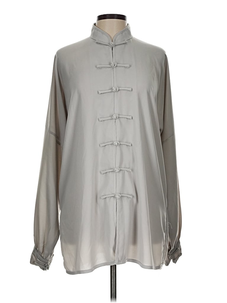 Pre-owned Assorted Brands Long Sleeve Blouse In Silver