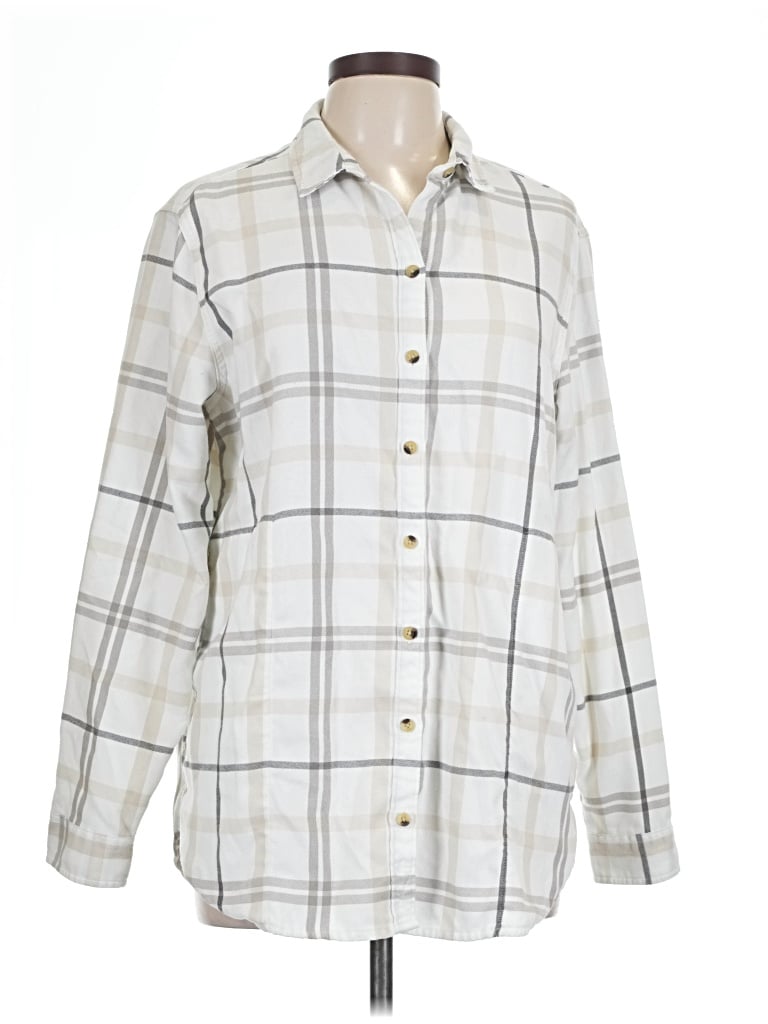 Pre-owned Jachs Girlfriend Long Sleeve Button Down Shirt In Ivory