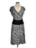 Connected Apparel Paisley Gray White Cocktail Dress Size 6 - photo 1