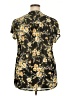 Siren Lily Floral Black Short Sleeve Blouse Size 2X - photo 2