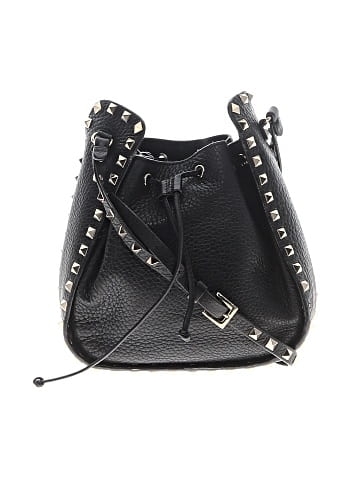 Valentino Garavani Leather Rockstud Drawstring Bucket Bag (view 1)