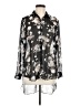 River Island Floral Silver Long Sleeve Blouse Size 8 - photo 1