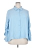 Unbranded 100% Polyester Solid Blue 3/4 Sleeve Blouse Size XXL - photo 1