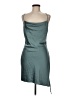Topshop 100% Polyester Metallic Teal Ivory Cocktail Dress Size 6 - photo 1