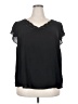 Torrid 100% Polyester Black Short Sleeve Blouse Size 2X Plus (2) - photo 1