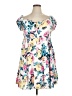 Torrid 100% Polyester Floral White Casual Dress Size 1X Plus (1) - photo 1