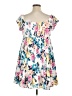 Torrid 100% Polyester Floral White Casual Dress Size 1X Plus (1) - photo 2