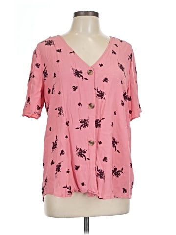 Something Navy Short Sleeve Blouse (view 1)