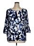 Express 100% Polyester Blue 3/4 Sleeve Blouse Size XL - photo 1