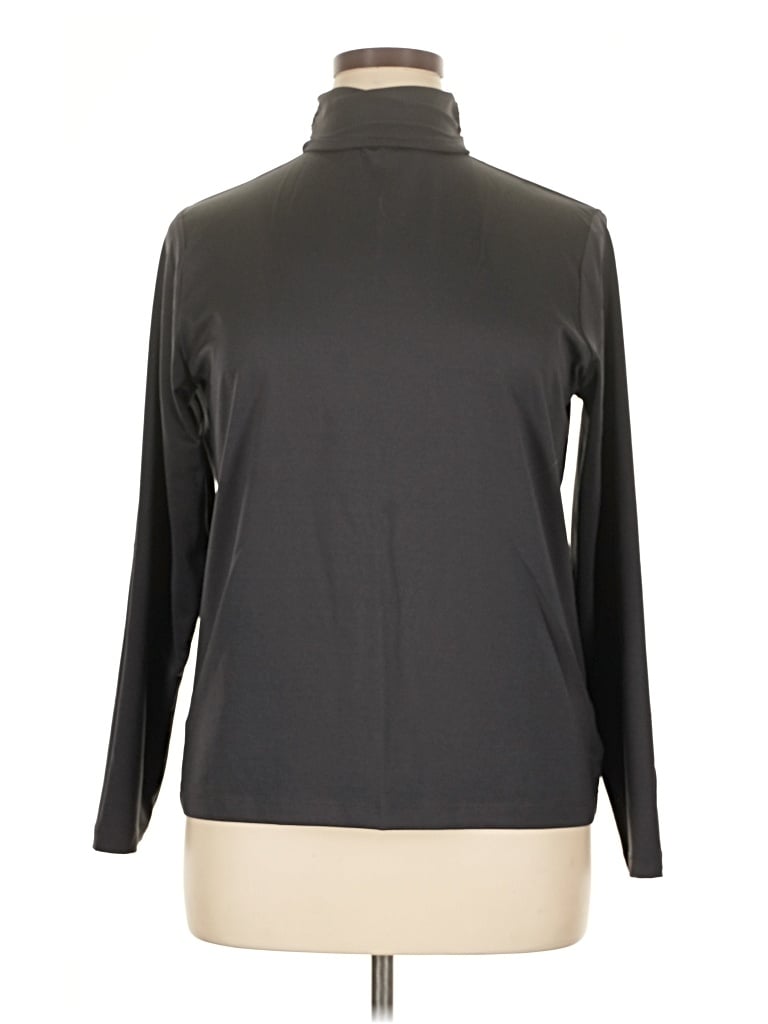 Pre-owned Susan Graver Long Sleeve Turtleneck In Gray