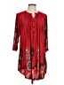 Reborn Floral Red 3/4 Sleeve Henley Size L - photo 1