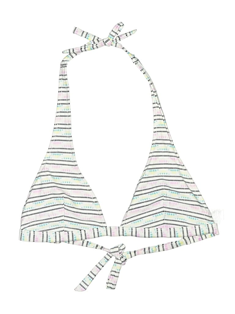 Pre-owned Old Navy Swimsuit Top White Stripes Pattern Swimwear
