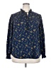 Shein Curve 100% Polyester Stars Blue Long Sleeve Blouse Size 2X - photo 1