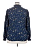 Shein Curve 100% Polyester Stars Blue Long Sleeve Blouse Size 2X - photo 2