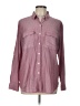 Express Outlet Stripes Burgundy Long Sleeve Blouse Size L - photo 1