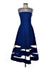 Aidan Mattox 100% Polyester Color Block Blue Cocktail Dress Size 2 - photo 1
