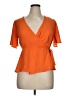 Shinestar 100% Polyester Orange Short Sleeve Blouse Size XL - photo 1
