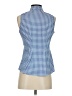 Sara Campbell Checkered-gingham Blue Sleeveless Blouse Size 2 - photo 2