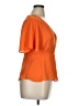 Shinestar 100% Polyester Orange Short Sleeve Blouse Size XL - photo 4