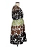 Francesca's 100% Polyester Print Brown Casual Dress Size L - photo 4
