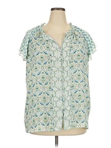 Rose + Olive Short Sleeve Blouse (view 1)
