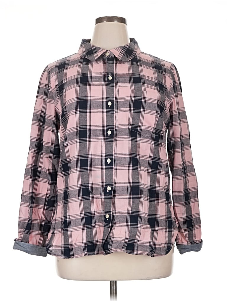 Pre-owned Tommy Hilfiger Long Sleeve Button Down Shirt In Pink