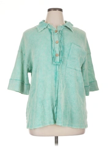 Bibi 3/4 Sleeve Button-Down Shirt (view 1)