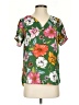 Les Serein 100% Polyester Floral Green Short Sleeve Blouse Size XS - photo 1