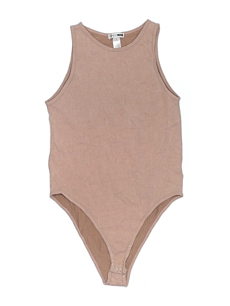 Pre-owned Fashion Nova Bodysuit In Tan