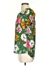 Les Serein 100% Polyester Floral Green Short Sleeve Blouse Size XS - photo 5