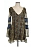 Volcom Paisley Brown Blue Casual Dress Size 10 - photo 1